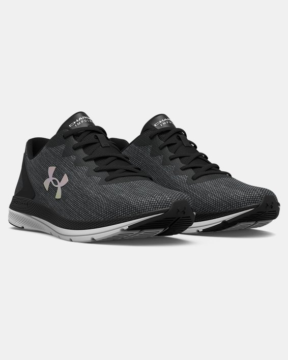 Women's UA Charged Impulse 2 Knit+ Running Shoes in Black image number 3